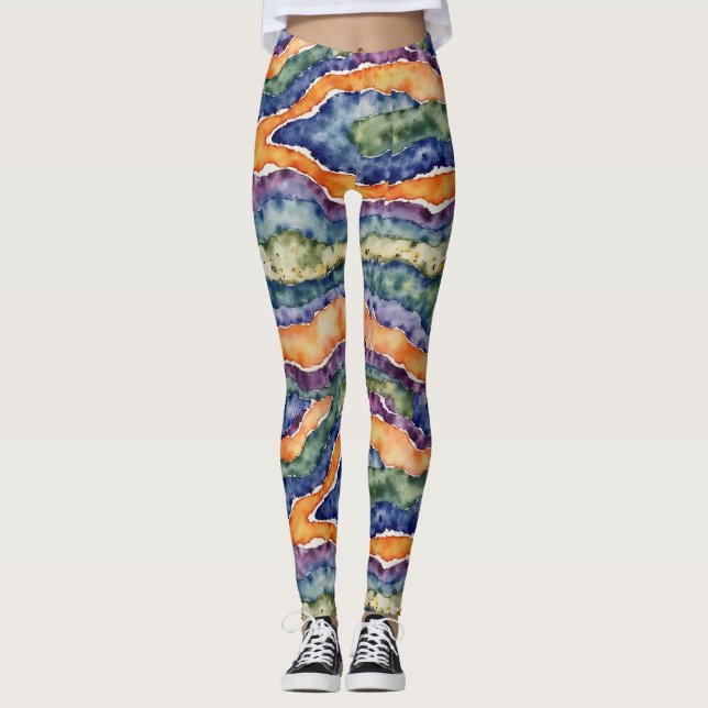 Leggings Formations de roches géologiques et Motif de Strat (Devant)