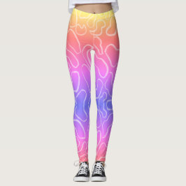 Leggings forme géométrique blanche Abstraite