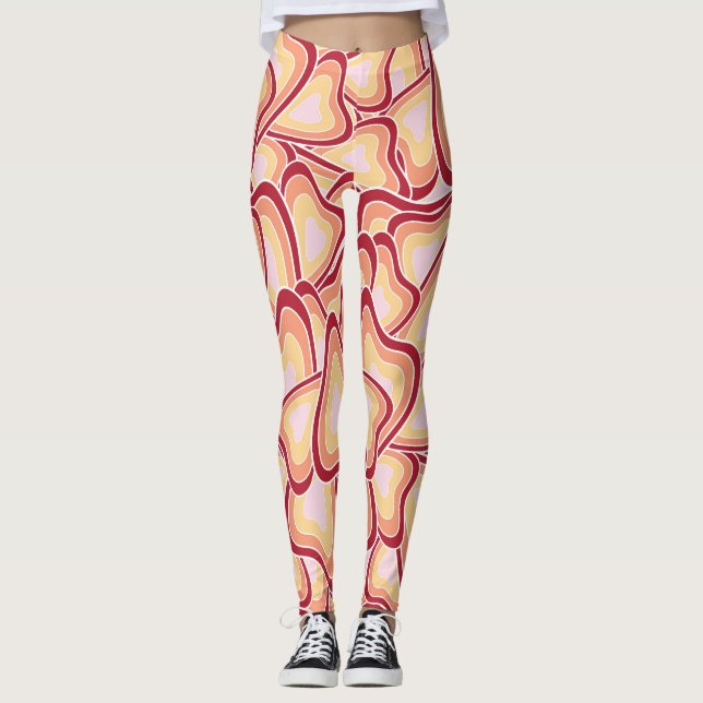 Leggings Formes Coeurs Bio Pastel (Devant)