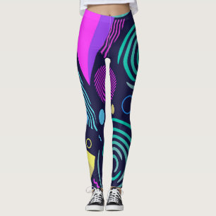 Leggings Formes géométriques de style Memphis