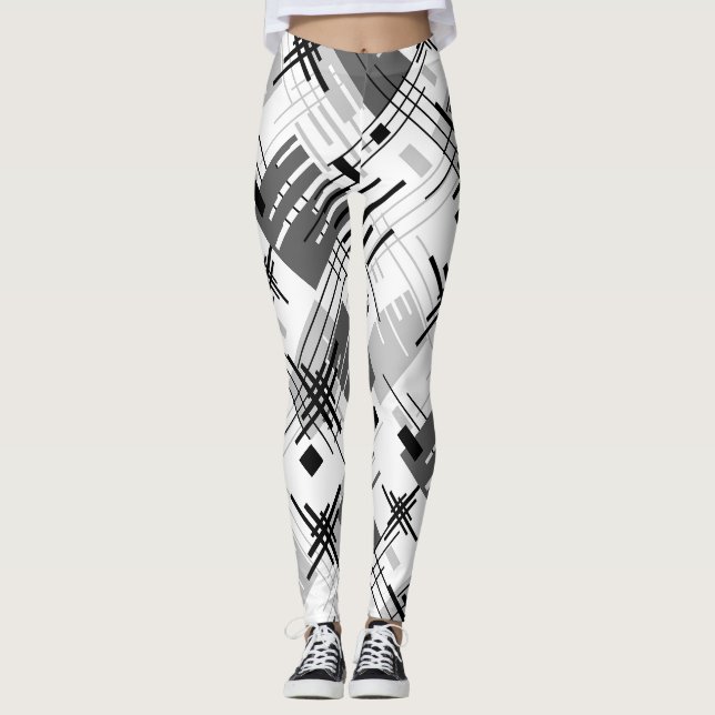 Leggings formes géométriques modernes Abstraites rayées (Devant)