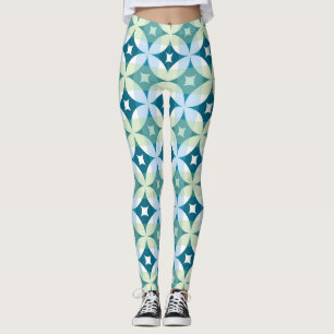 Leggings Formes géométriques, papier peint abstrait vintage