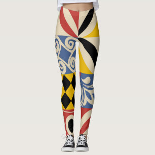 Leggings Formes géométriques rétro : azulejos.
