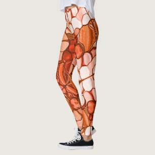 Leggings Formes rondes, comme les graines, les tons coralli
