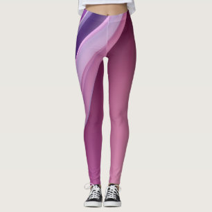 Leggings Formes roses et lavandes ondulées
