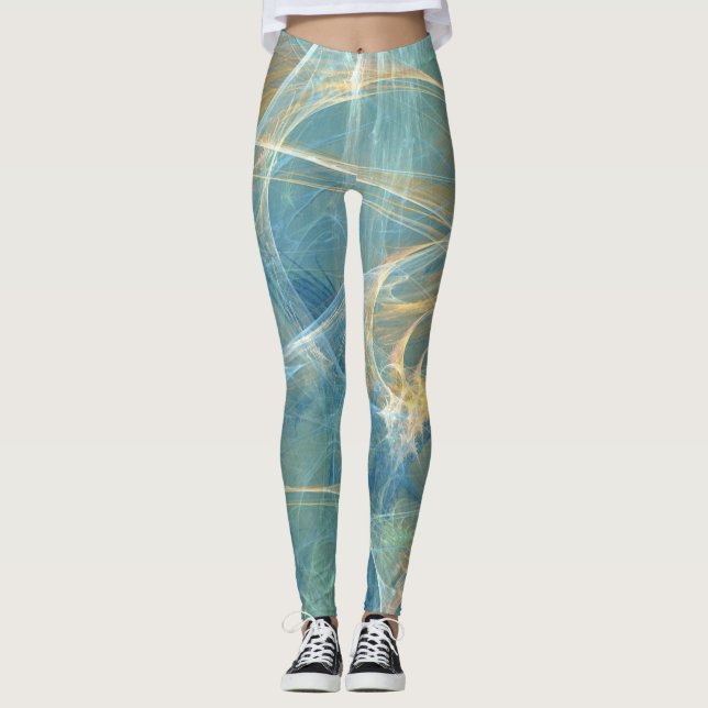 Leggings Fractage Abstrait Whisper 3D (Devant)
