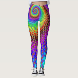 Leggings Fractale spirale Abstraite - couleur néon