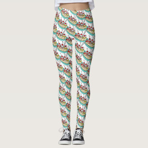 Leggings Fractionnement de banane à la crème glacée mignonn