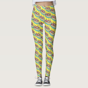 Leggings Fractionnement de banane à la crème glacée mignonn