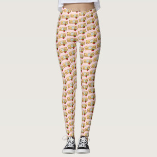 Leggings Fraise Banana Crêpe Crêpe Crêpe Crêpe Cuisine Fran