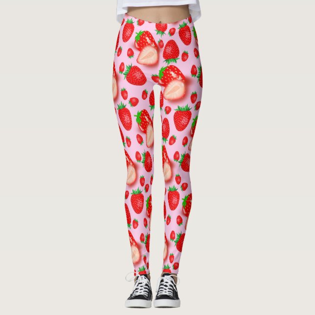 Leggings Fraise rose (Devant)