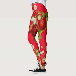 Leggings Fraises Botanique Rouge
