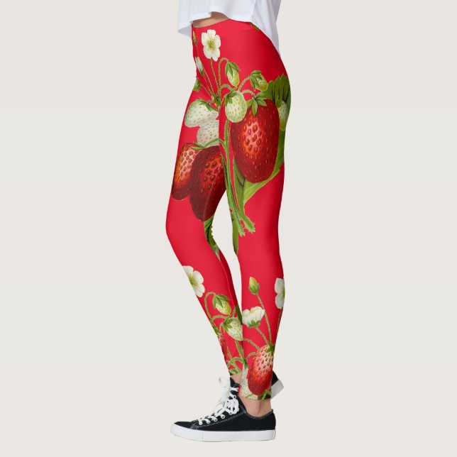 Leggings Fraises Botanique Rouge (Gauche)