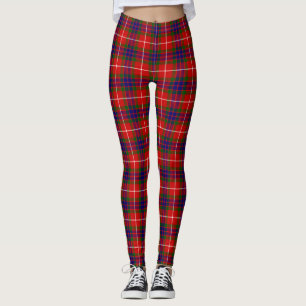Leggings Fraser tartan rouge vert bleu violet plaid