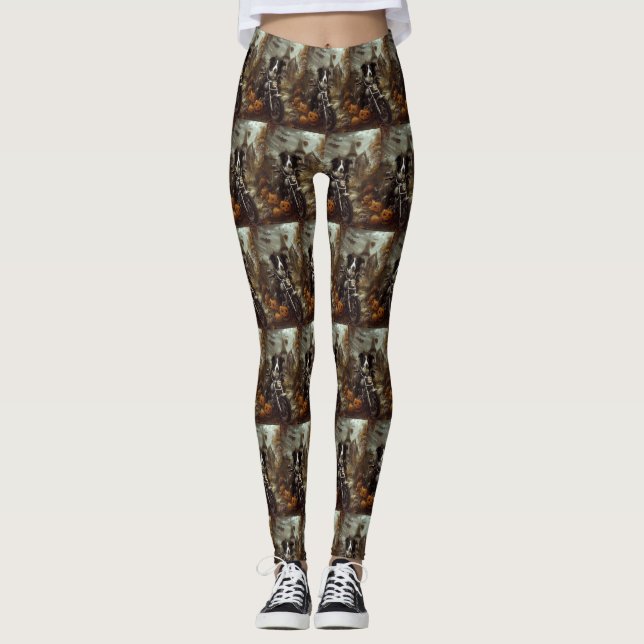 Leggings Frontière Collie équitation Moto Halloween Effraya (Devant)