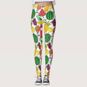 Leggings Fruit motif transparent   motif de surface de frui
