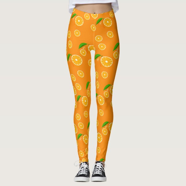 Leggings Fruit Orange Design Motif (Devant)