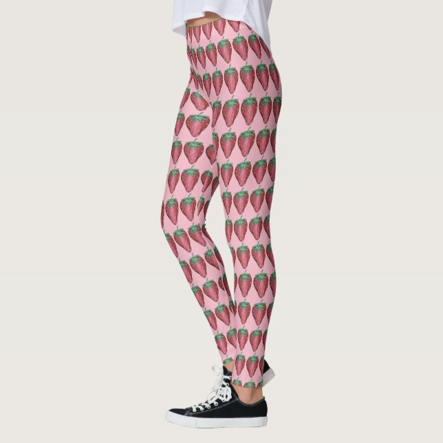 Leggings Fruit rouge rose Fruit Berry fraise Imprimer (Gauche)