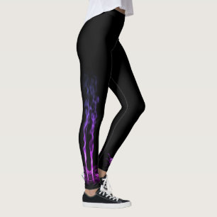 Leggings Fumée de dragon noir et violet