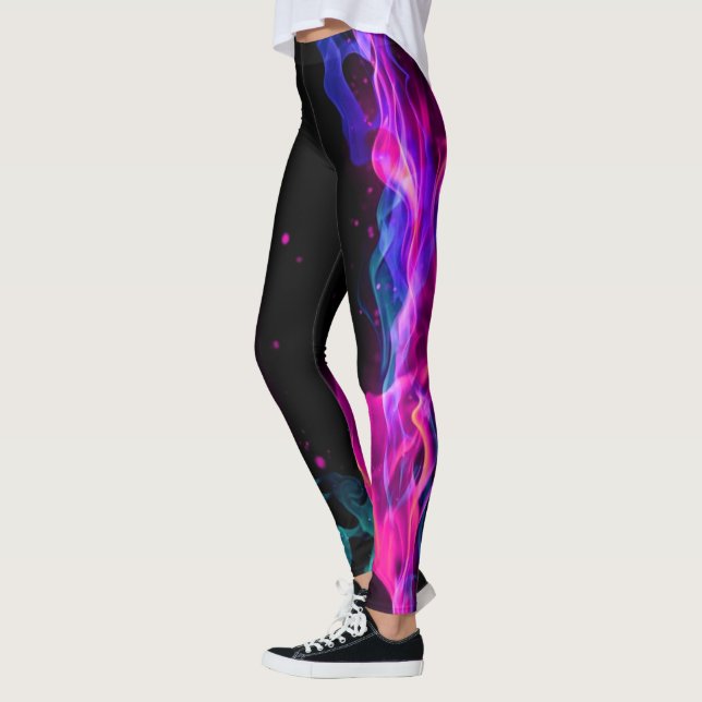 Leggings Fumée de flamme colorée chaude (Gauche)