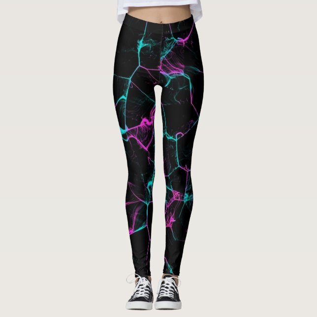 Leggings Fumée de flamme rose chaud (Devant)
