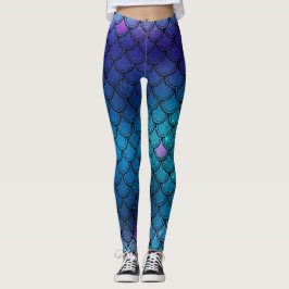 Leggings Fumée mauve, Turquoise et bleue
