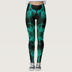 Leggings Fumée verte minimaliste symétrique noir