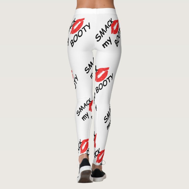 Leggings Fumer mon bottin, un design insolite aux lèvres ro (Dos)