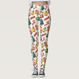 Leggings Fun Gingerbread Cookies Christmas Pattern