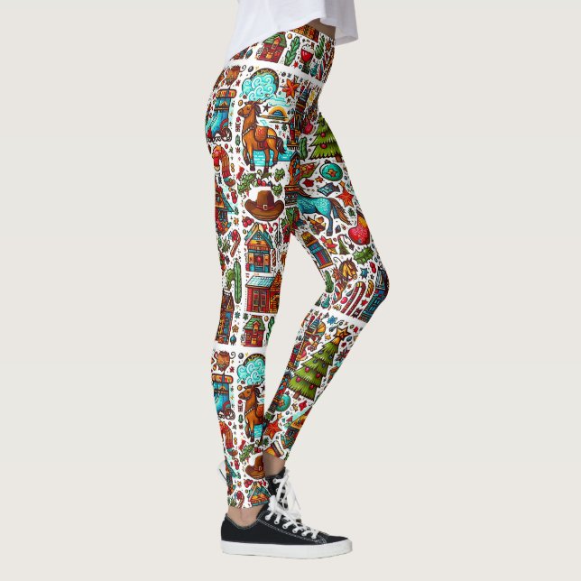 Leggings Fun Western Motif Noël (Droite)