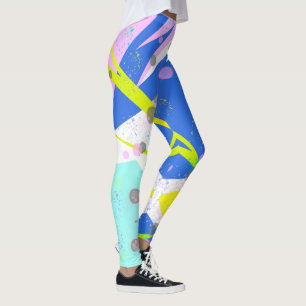 Leggings Funky Abstrait Art Jaune Pastel Thème