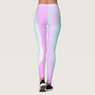 Leggings Funky Art Abstrait rose Turquoise Pastel thème
