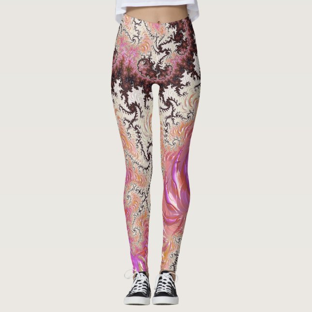 Leggings Funky rose fractal (Devant)