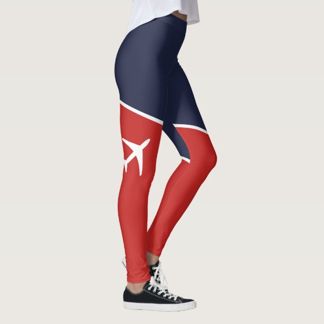 Leggings Funky White Plane Avion Pilote (Droite)