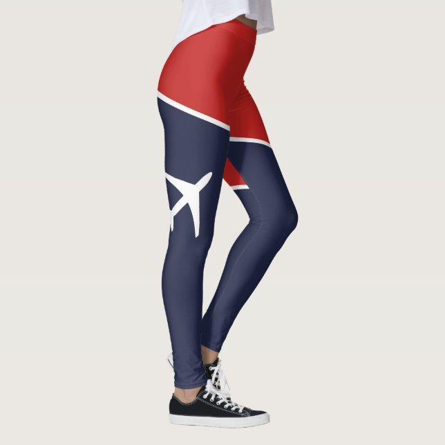 Leggings Funky White Plane Avion Pilote (Droite)