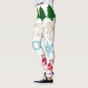 Leggings Funny Cute Christmas Holiday Motif
