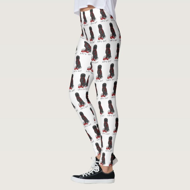 Leggings Funny Let's Go! Walk Affenpinscher (Black Natural) (Gauche)
