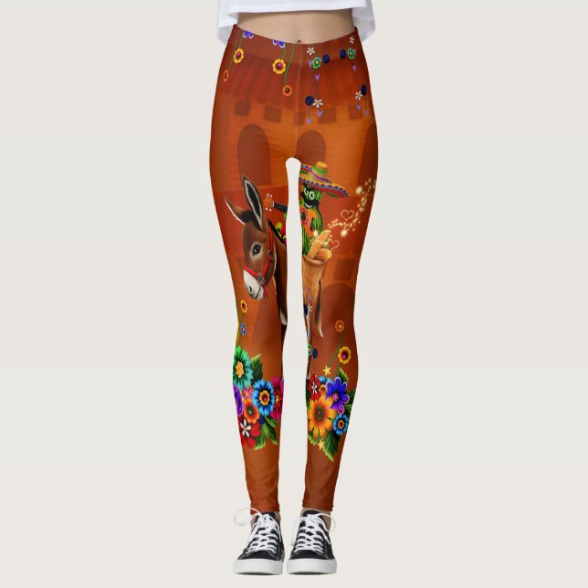 Leggings Funny mexican cactus (Devant)