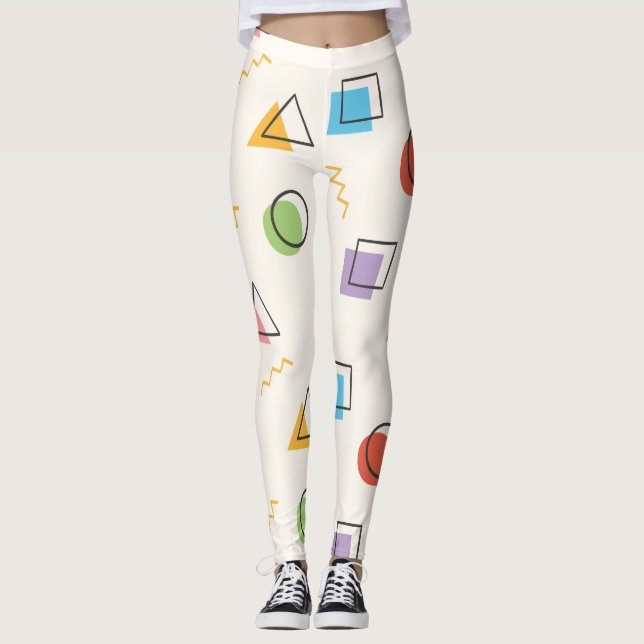 Leggings für abstrakte Memphis-Muster (Vorderseite)