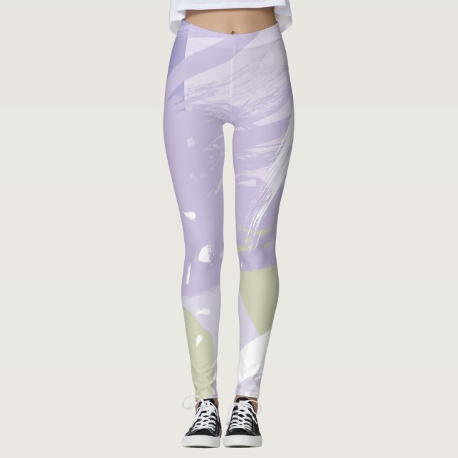 Leggings für abstrakte Pinselstriche (Vorderseite)