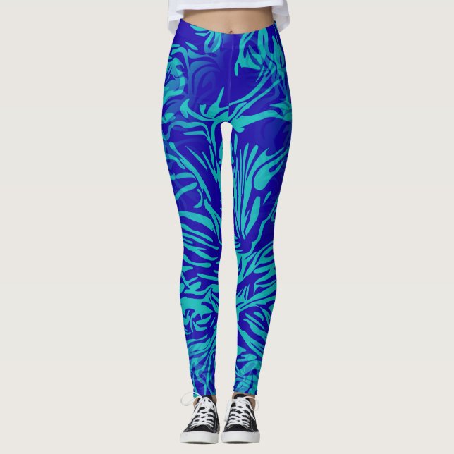 Leggings für abstraktes Blumendesign (Vorderseite)