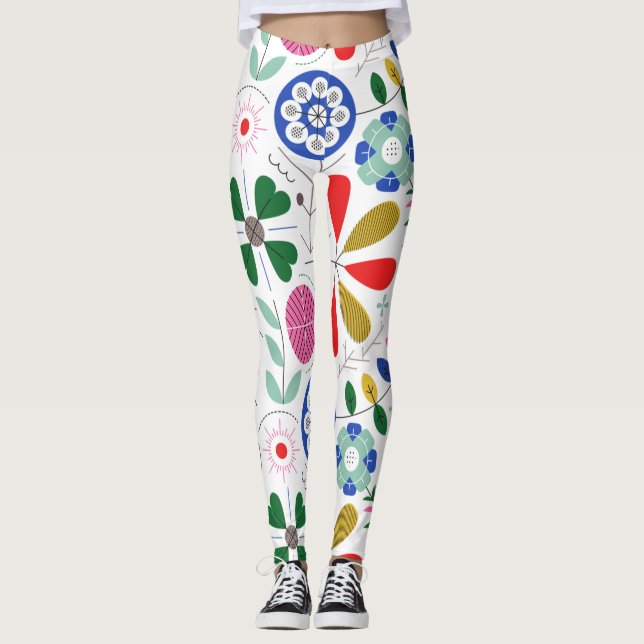 Leggings für Blumendruck (Vorderseite)