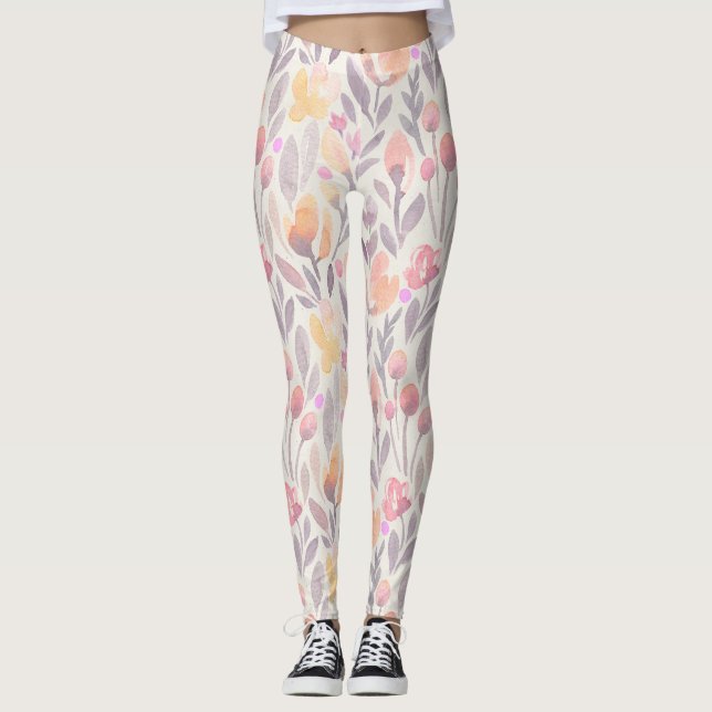 Leggings für Blumenmuster von Pastell Spring (Vorderseite)