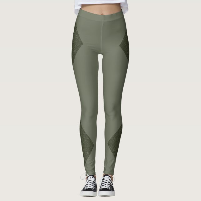 Leggings für das benutzerdefinierte, grüne Texturi (Vorderseite)