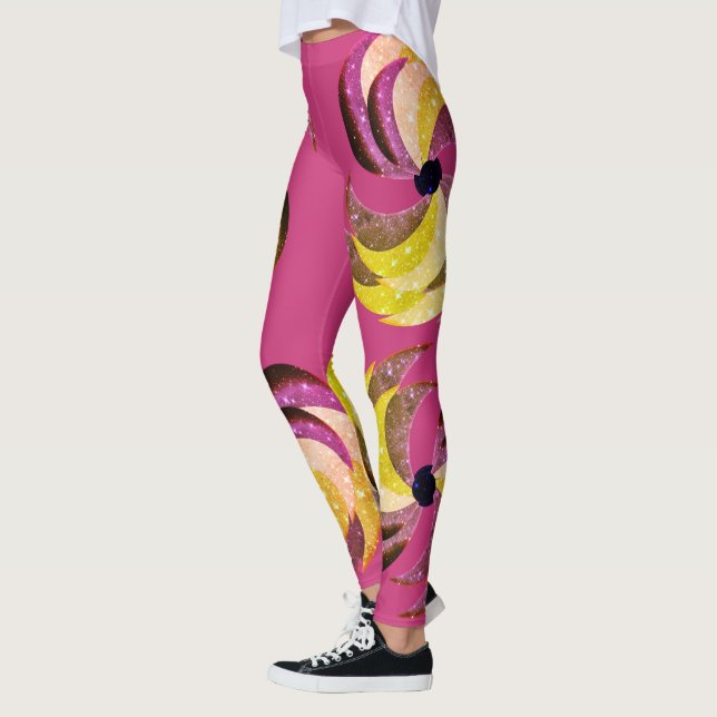 Leggings für die Fun Swirl-Gestaltung - Rosa (Links)