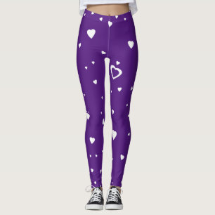 Leggings für die Hintergrundfarbe Weißer Herz anpa