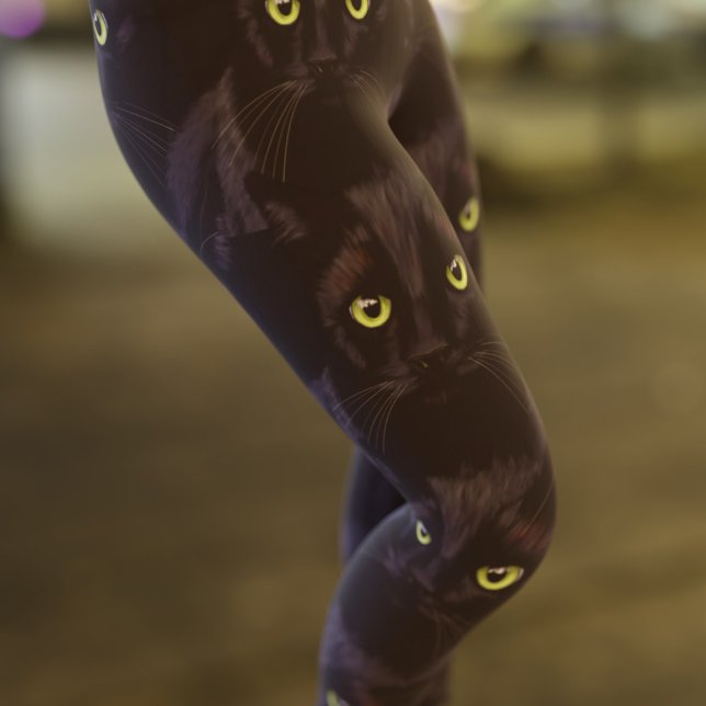 Leggings für die schwarzen Katzengrüne Augen (Von Creator hochgeladen)