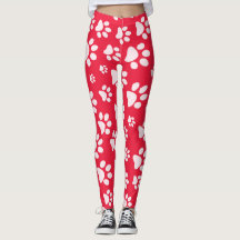 Leggings für Druckmuster in Rot und Weiß