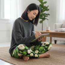 Leggings für grüne Apple-Printwerbung