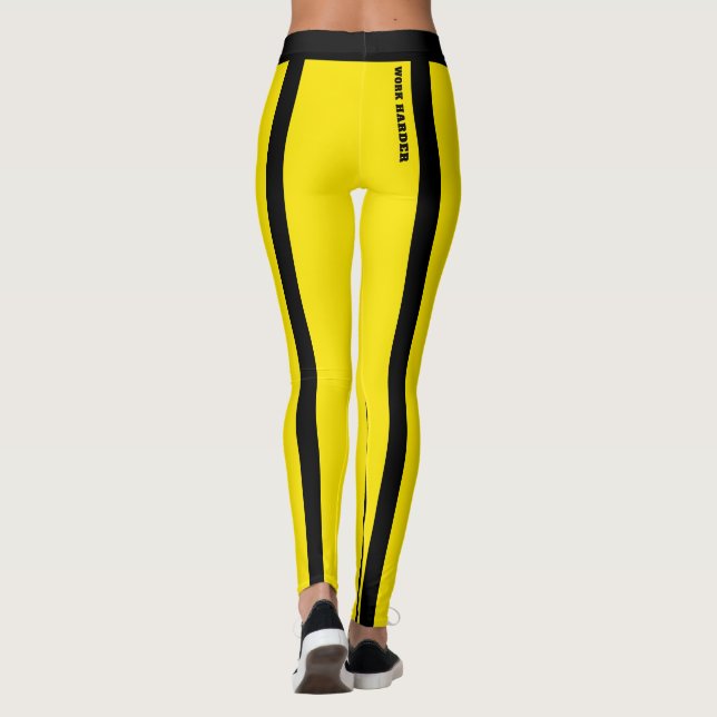 Leggings für Hellgelb und schwarze Streifen (Rückseite)